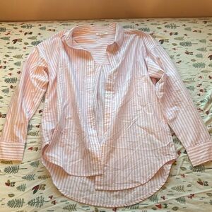 BeachLunchLounge Pink Striped Button Up